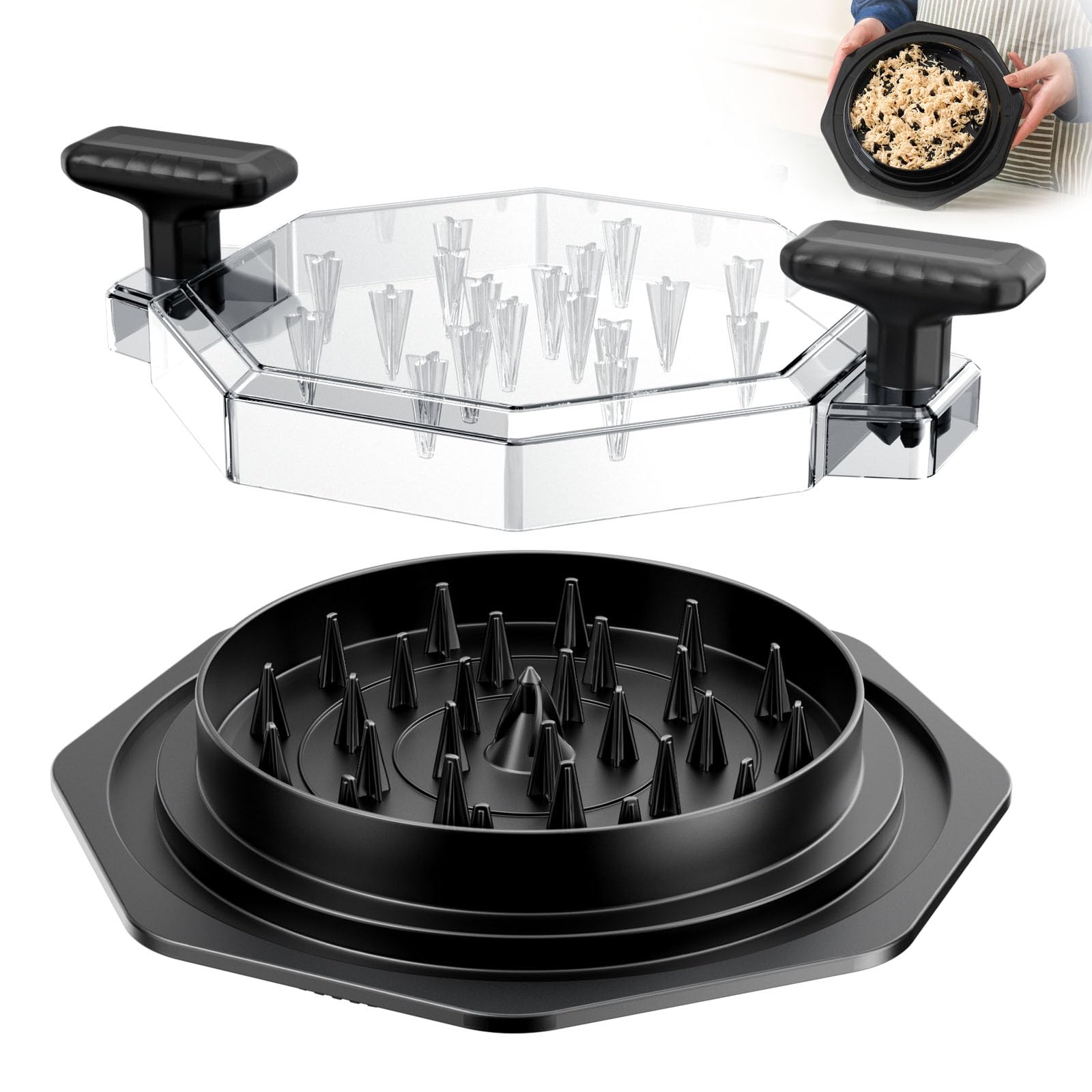 Hinreeya Chicken Shredder Tool Twist Meat Grinder Black BPA Free