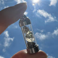 Moldavite Herkimer Diamond Meteroite Libyan Desert Glass Pendant | Iron Campo del Cielo Raw Tektite Jewelry Vial Necklace | Transformation