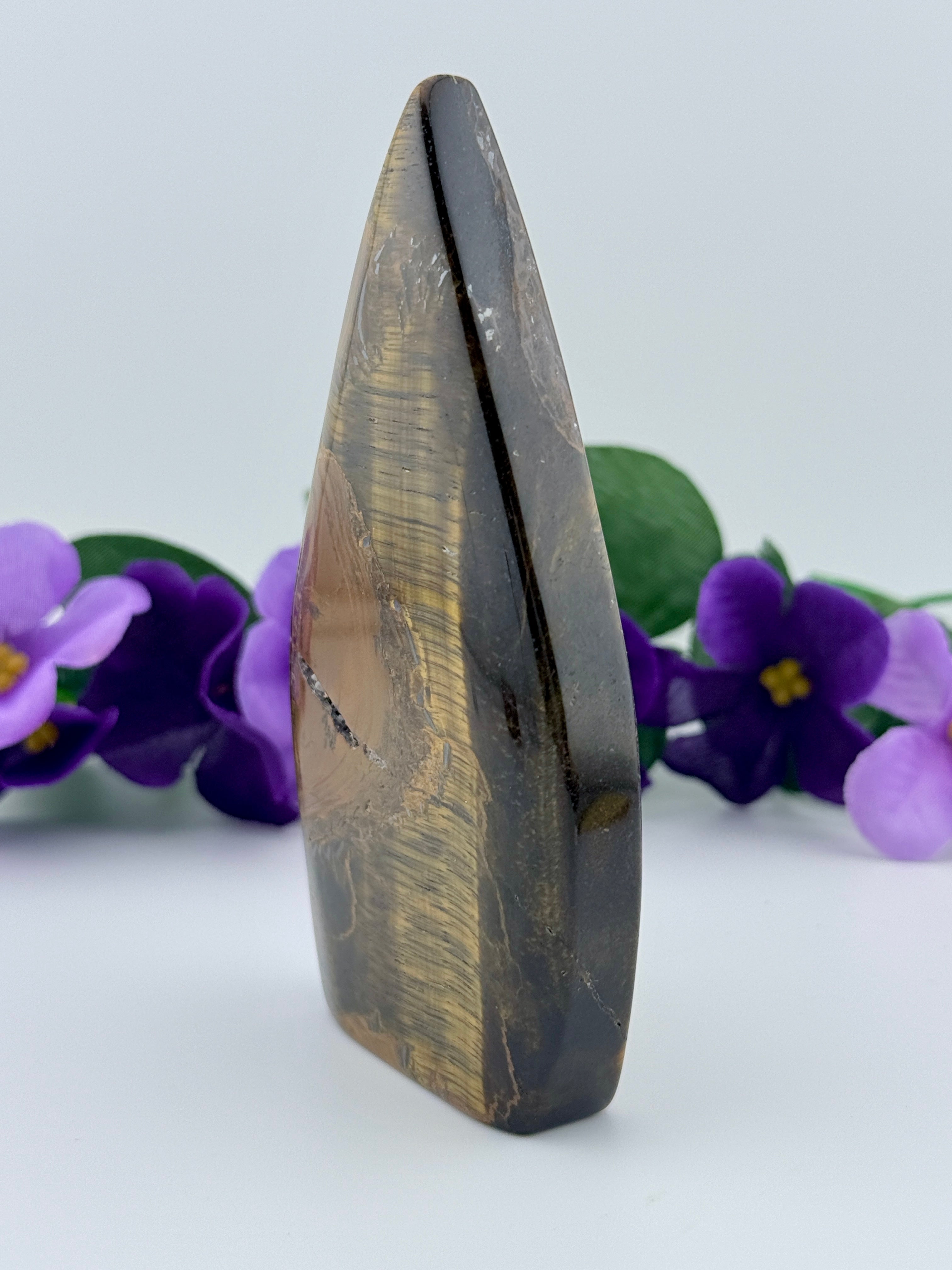Tiger’s Eye Crystal Flame Teardrop Stone - NEW