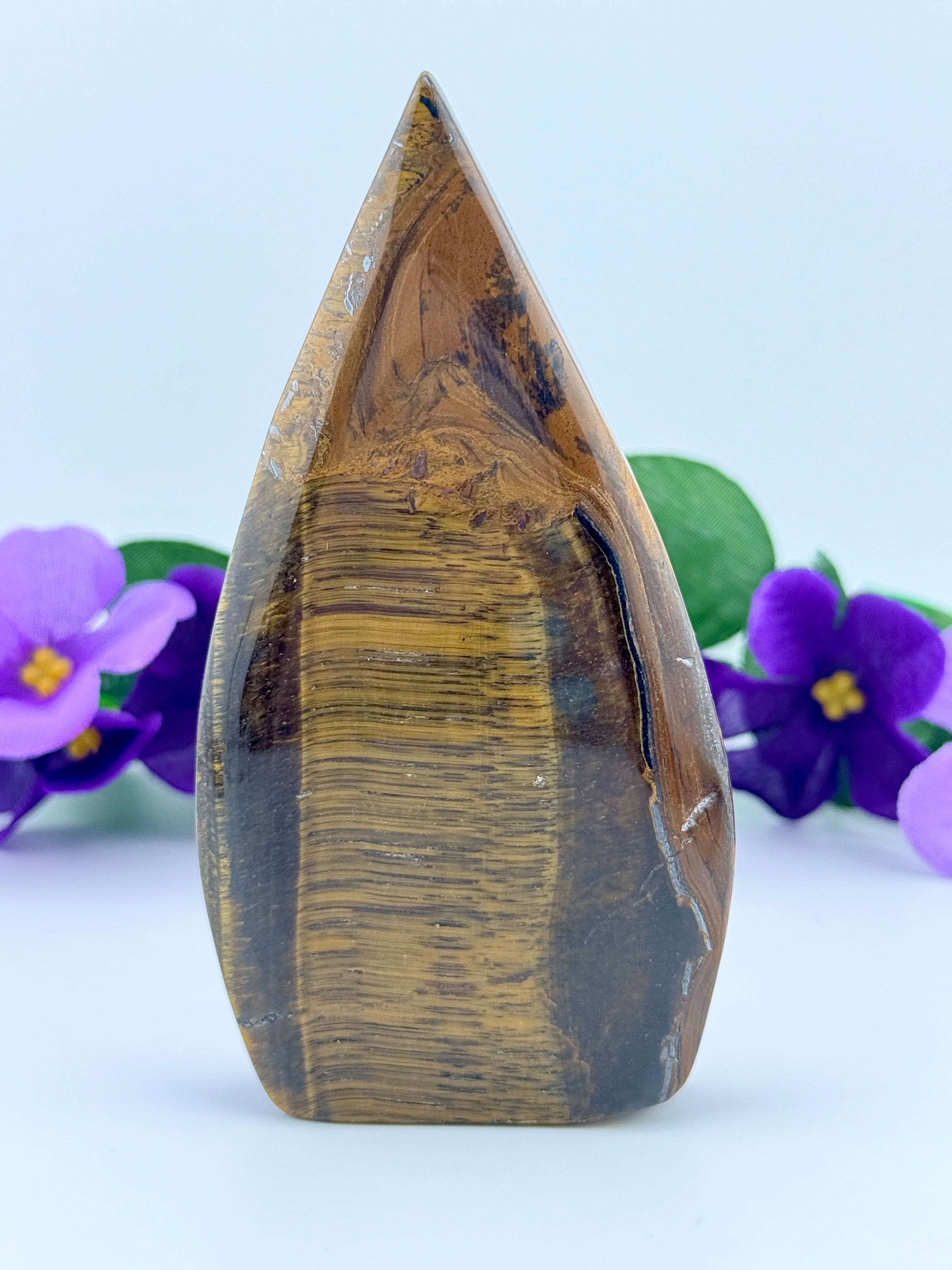 Tiger’s Eye Crystal Flame Teardrop Stone - NEW