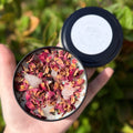 Self Love Herbal Intention Crystal Candle | Rose Petals Lavender Flowers | Altar Spell Inner Self Goddess Venus Gift Scented Rose Quartz