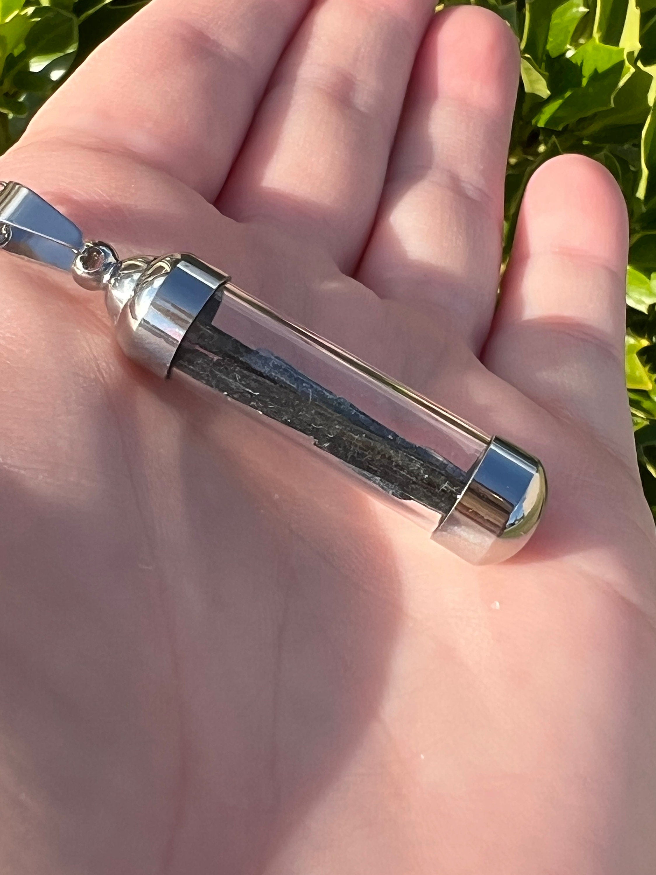RARE Vivianite Pendant | Gemmy Blue Green Blade Vial Tube Glass Locket Necklace Jewelry | Brazilian Vivianite | Inner Peace Mystic Awakening