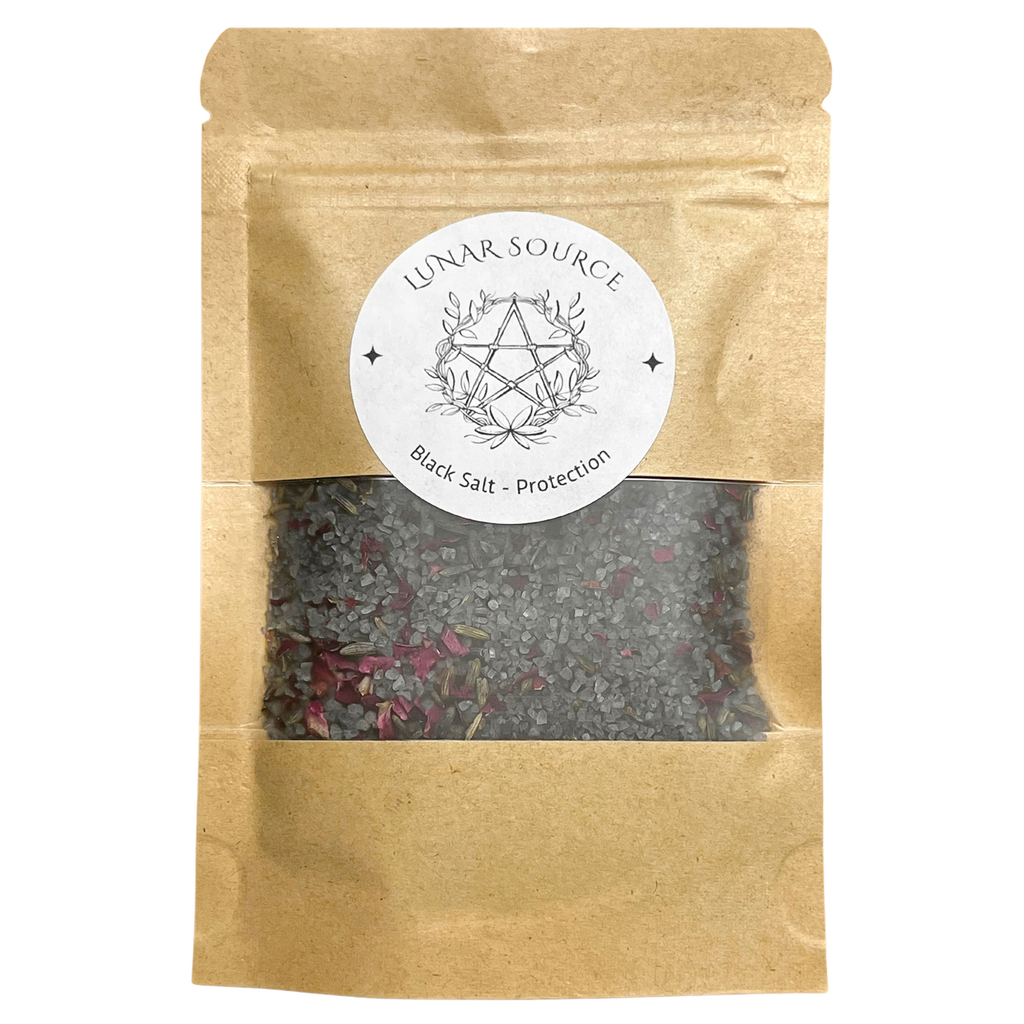 Witches Black Salt Herbal Blend | Spellcasting Ritual Spiritual Fiery Wall of Protection Reversal Altar Spell Tool Pagan Witchcraft New Age