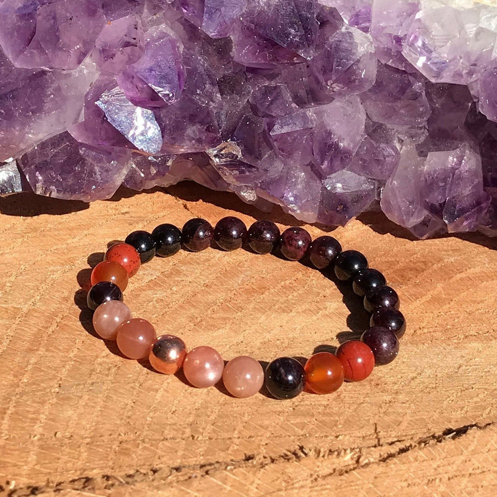 Energy & Vitality Bracelet | Chakra Healing Crystals | Grounding | Protection | Divine Love | Balance | Stamina | Motivation | Empowerment