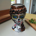 Day of the Dead Lady & Bunny Planter | Hand-Painted Talavera Pot