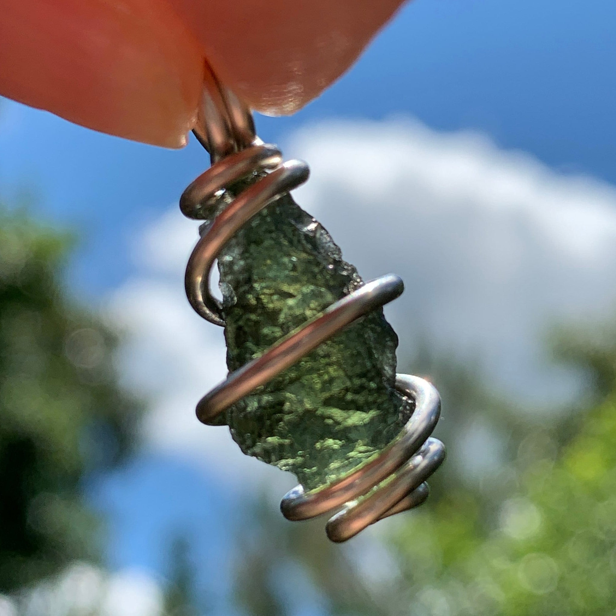 Moldavite Pendant | Genuine Natural Raw Meteorite Tektite | Synergy 12 | Moldavite Jewelry | Moldavite Necklace The Stone of Transformation