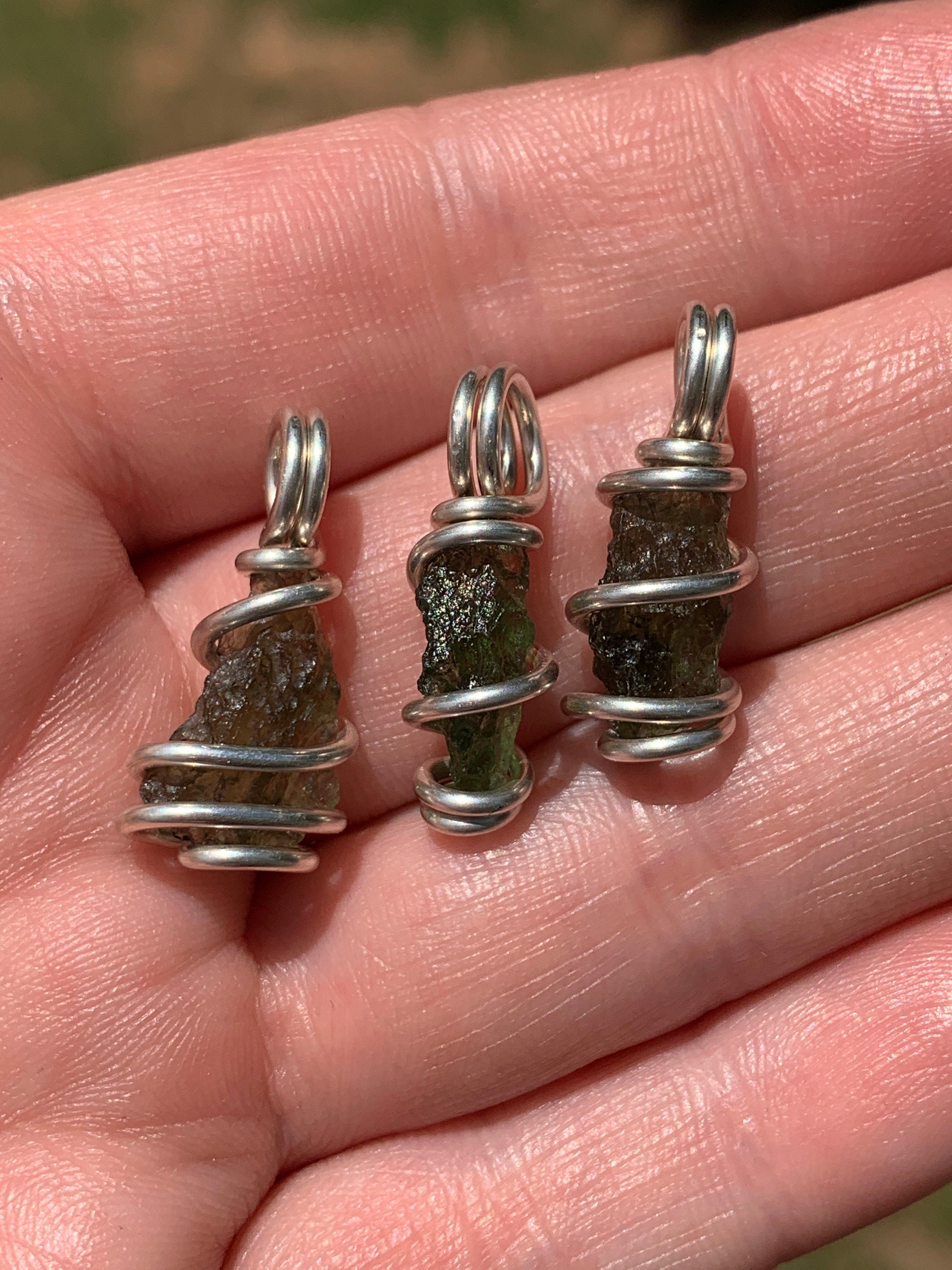 Moldavite Pendant | Genuine Natural Raw Meteorite Tektite | Synergy 12 | Moldavite Jewelry | Moldavite Necklace The Stone of Transformation