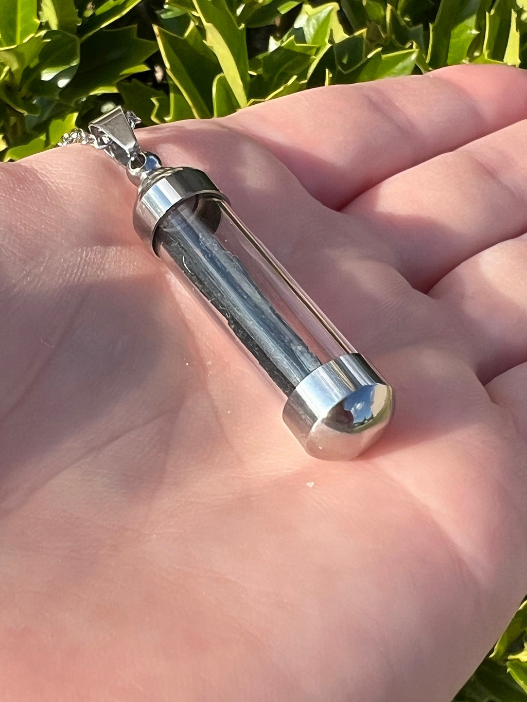 RARE Vivianite Pendant | Gemmy Blue Green Blade Vial Tube Glass Locket Necklace Jewelry | Brazilian Vivianite | Inner Peace Mystic Awakening
