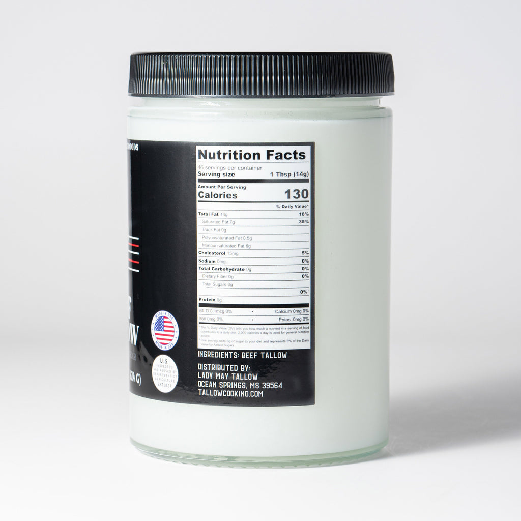 22oz Premium Grass-Fed Beef Tallow | Restaurant-Proven Cooking Fat | Seed Oil-Free